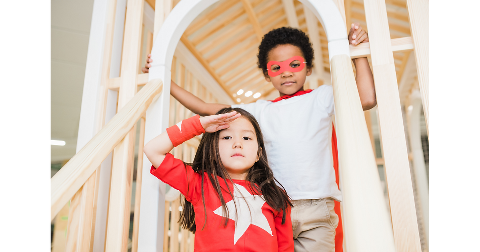 kids playing imaginative play at little explorers adventure park 