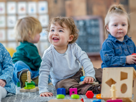 toddlers playing with toys