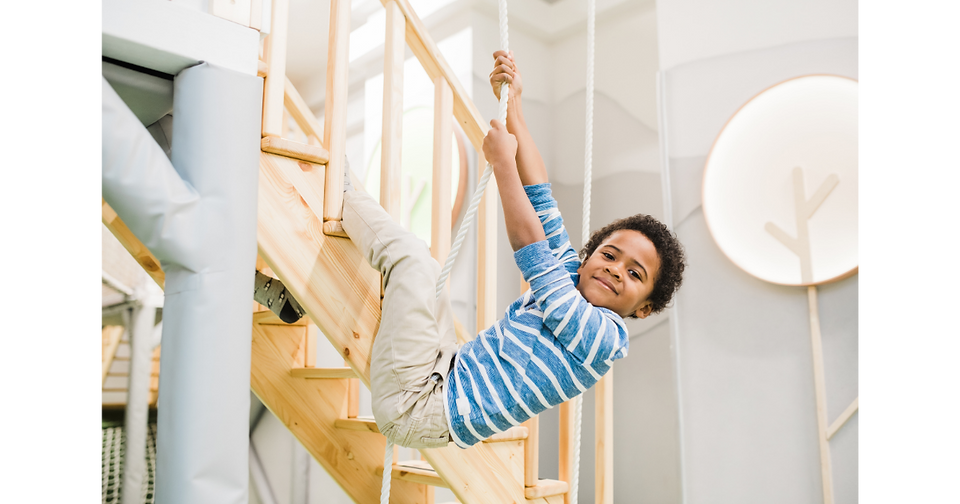 kids climbing on indoor play structure
