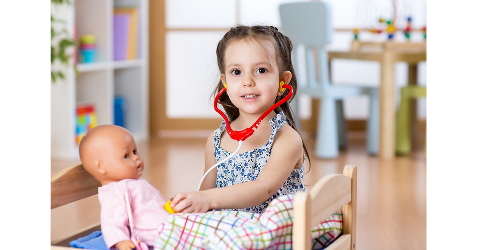 little girl pretend play doctor 