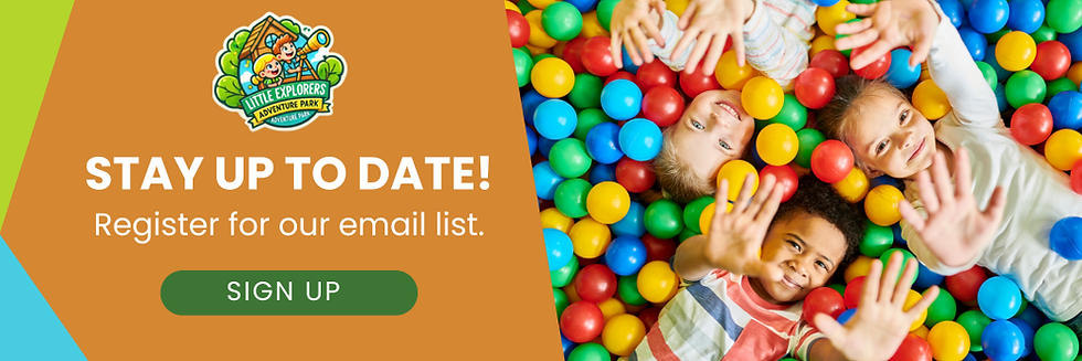 cta for little explorers adventure park email list

