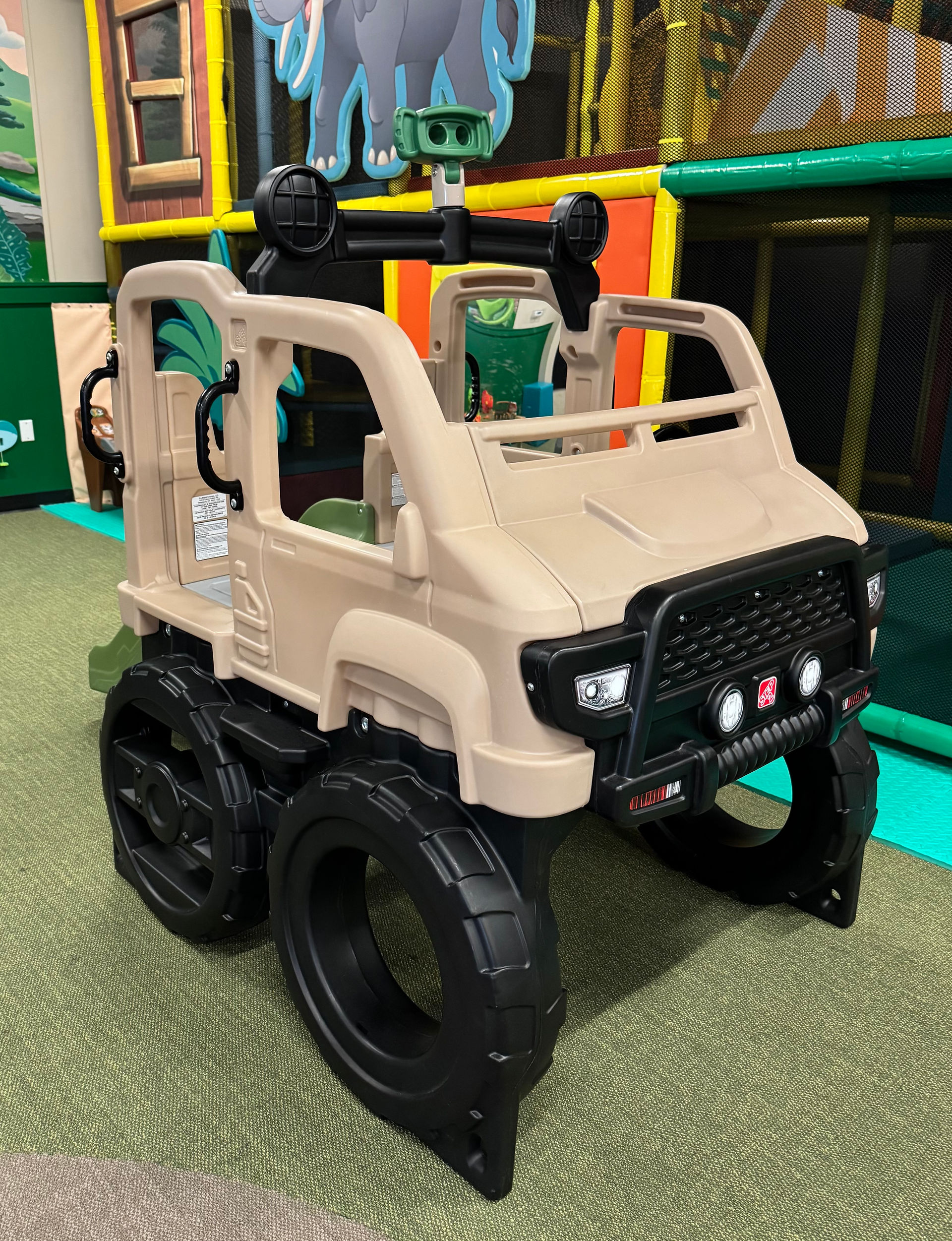 safari jeep play structure at little explorers