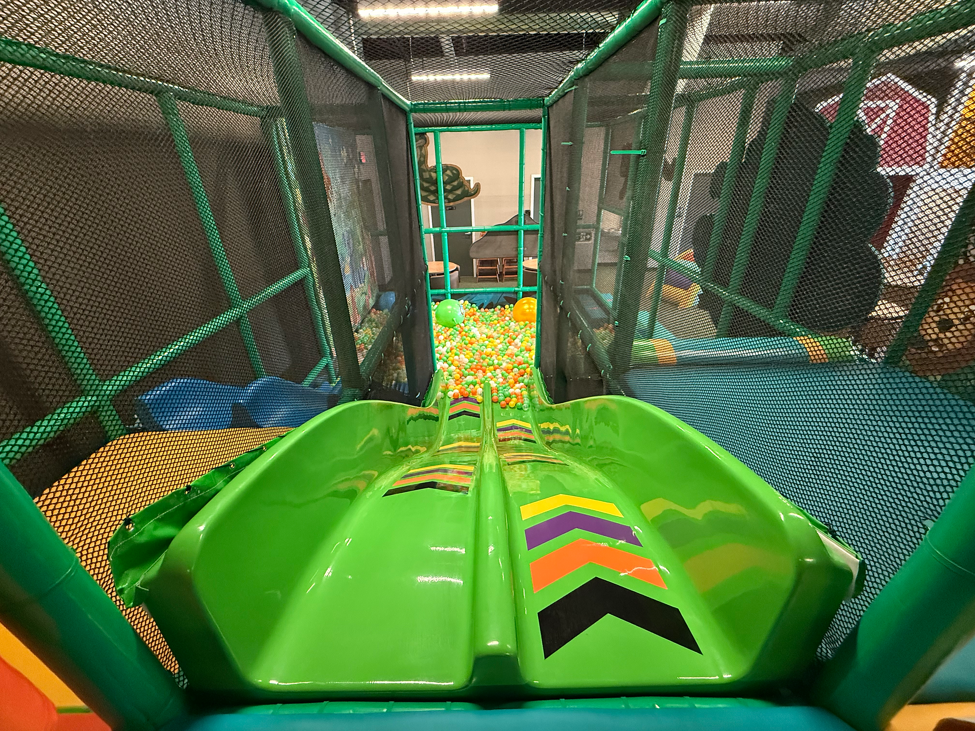 slide at the indoor play in little explorers
