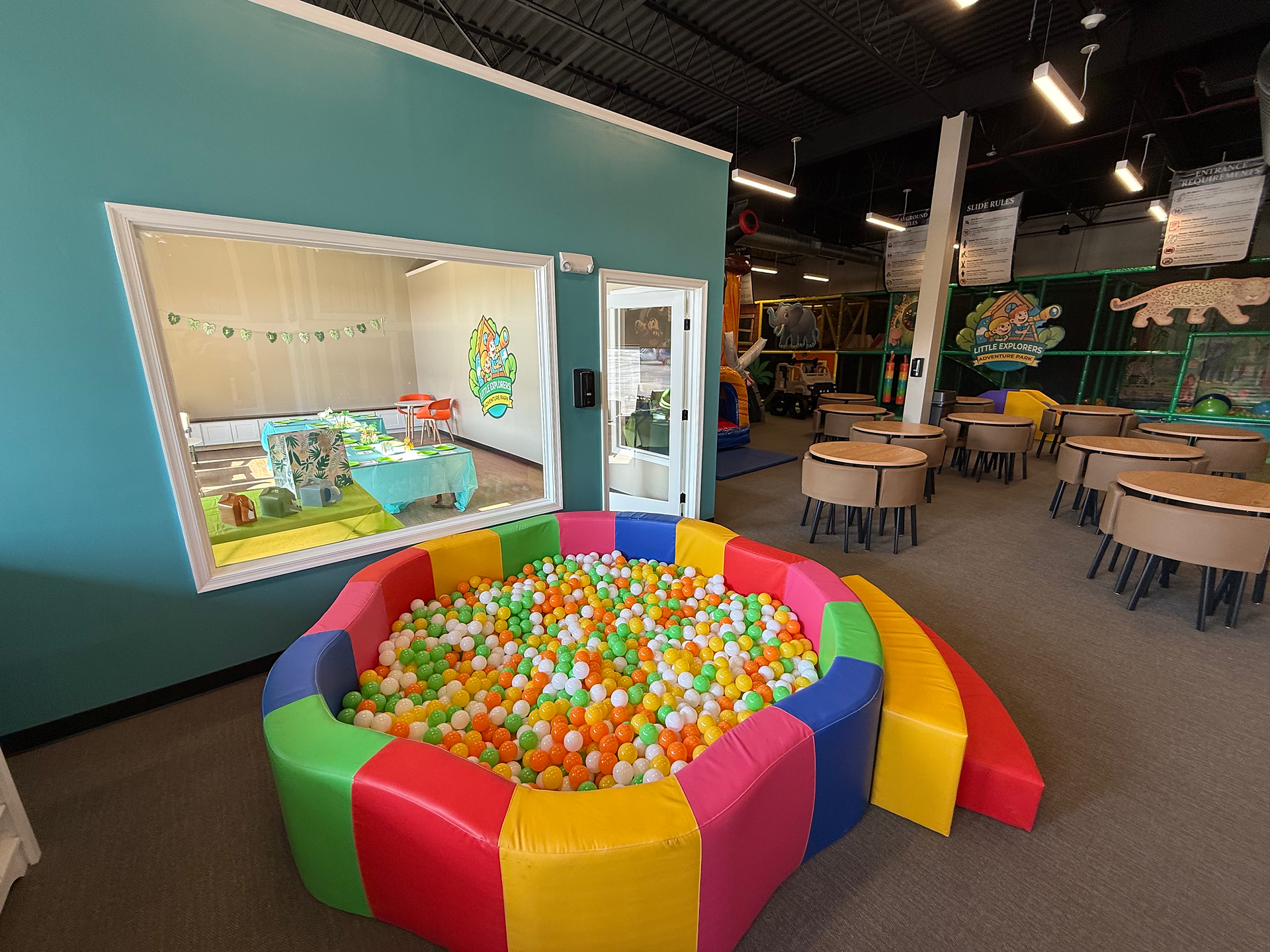 ball pit at little explorers