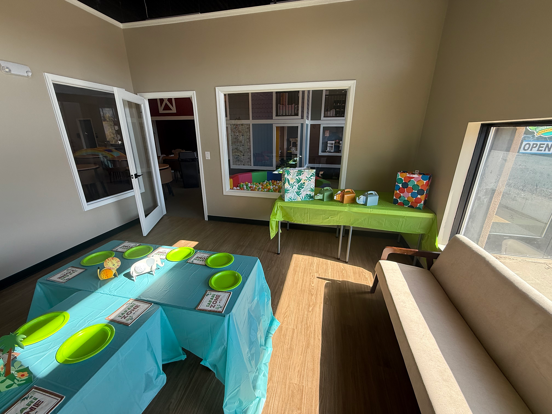 party room at little explorers
