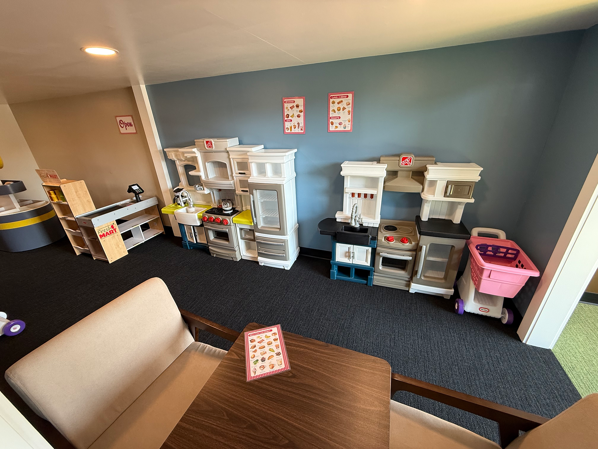 imaginative kitchen play area at little explorers