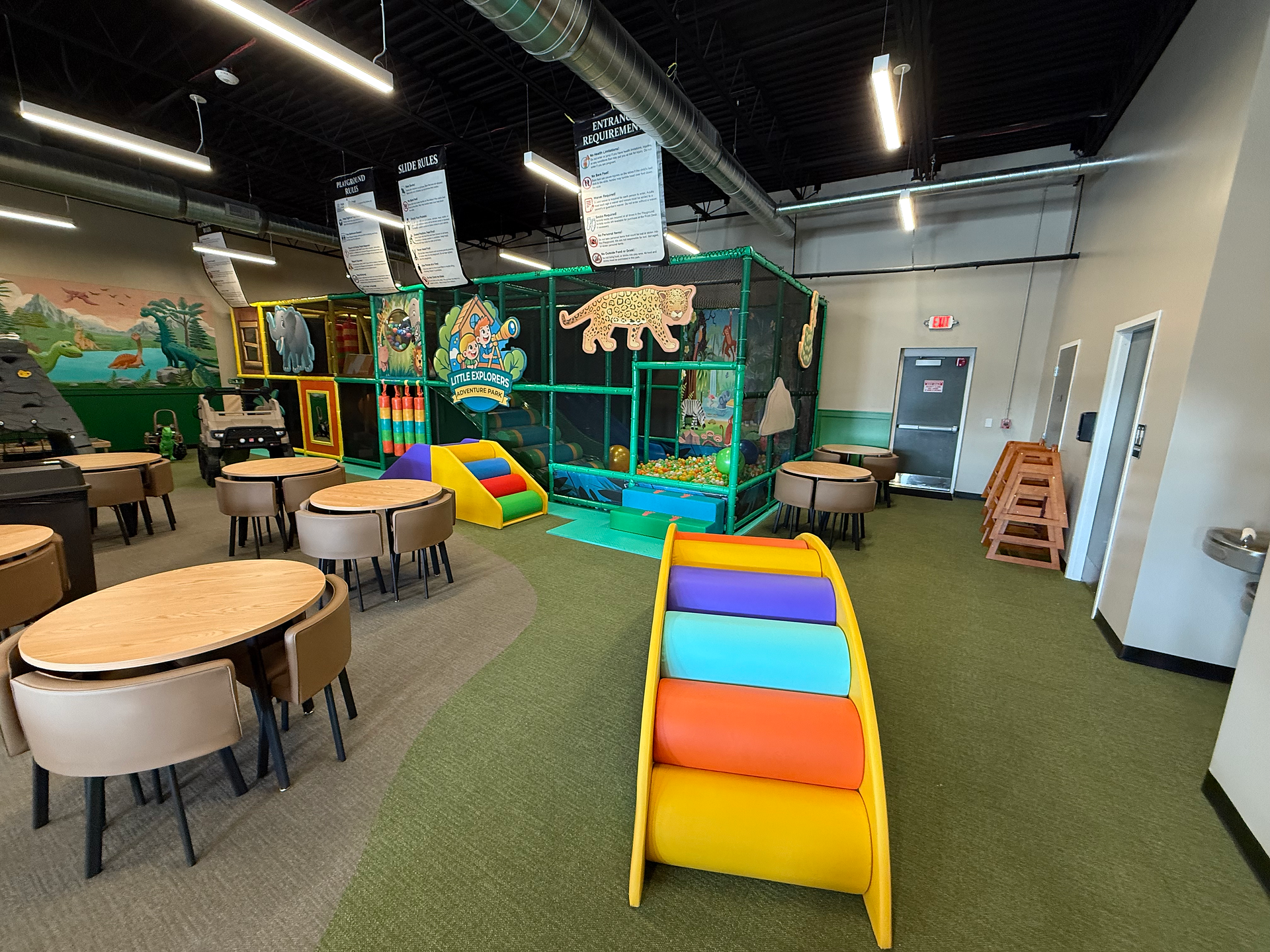 colorful play cafe at little explorers