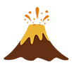 Illustration of a erupting volcano representing the Dino Area play zone.