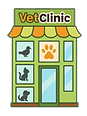 Illustration of a pretend-play veterinary clinic representing the My Town Pretend Play area.